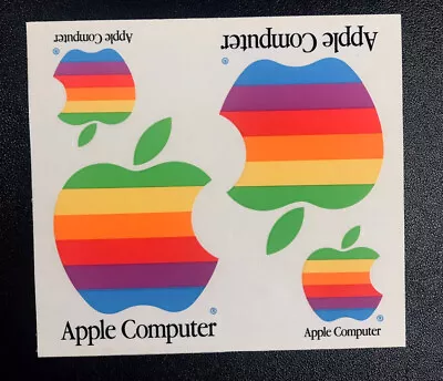 Vintage Apple Computer Stickers 1990 Rainbow Apple Decals Sheet Free Shipping • $7.95