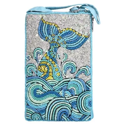 Bamboo Trading Hand Beaded Mermaid Tail Club Bag Cellphone Crossbody Wristlet • $29.66