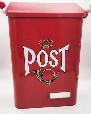 Vintage Red Metal POST Mailbox Letter Box From Sweden Wall Mount 9x14  • $36