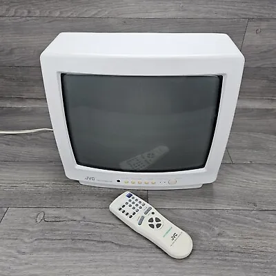 JVC MasterCommand C-13WL5  13  CRT TV Great Retro Gaming With Remote White 1994 • $124.99