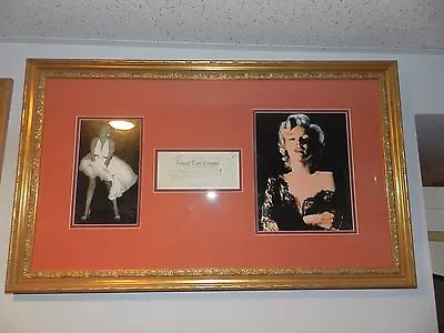 Marilyn Monroe Productions Autographed Signed Business Check Matted Framed NICE! • $10000