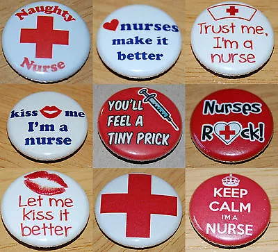 NURSE Button Badge 25mm / 1 Inch HEN PARTY DRESS-UP FANCY DRESS HOSPITAL • £0.99