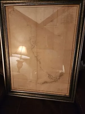 1854 US Coast Survey & Bache Large Rare Antique Map Of Florida - Framed • $549.99