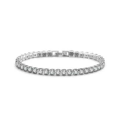 £14.99 • Buy Womens Zirconia Tennis Bracelet 4MM Silver