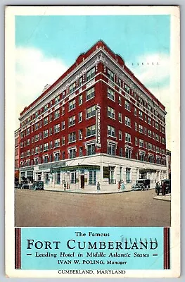 Cumberland Maryland MD - Fort Cumberland Hotel - Vintage Postcard - Posted 1935 • $8.49