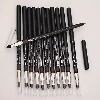 12 Pcs NABI Retractable Waterproof Eye Liner Pencil With Sponge PE02 BROWN • $24