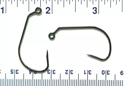 100 VMC 7349N 7349BN Extra Strong Extra Wide Gap 45 Degree Jig Fish Hooks Sz 1/0 • $13.99