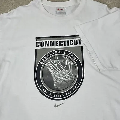 Vintage Nike Men's Large UConn Huskies Basketball Camp T Shirt Connecticut Tee • $12