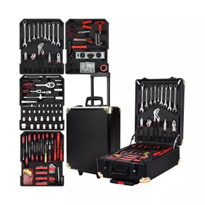 816 Pcs Tool Kit Trolley Case Mechanics Box Toolbox Portable Diy Set • $199.95