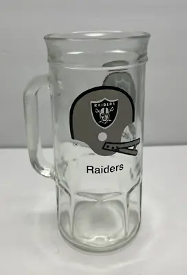 Vintage NFL Oakland / Los Angeles Raiders 7  Glass Fisher Nut Jar Beer Mug Stein • $9.99