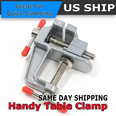 Mini Bench Vise Table Swivel Lock Clamp Vice Craft Cast Aluminum Repair Tool US • $7.95
