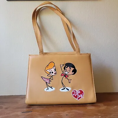 Embroidered Vintage I Love Lucy Cartoon Shoulder Bag In Tan NEW NEVER USED • $50