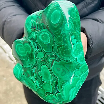 5.28lb Natural Glossy Malachite Transparent Cluster Rough Mineral Sample676 • $0.99
