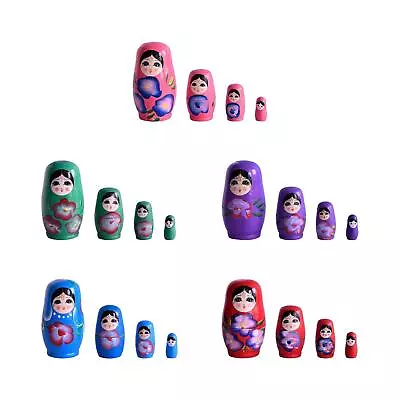 4Pcs Russian Nesting Dolls Handmade Handpainted Children Toys Collectible • £9.95