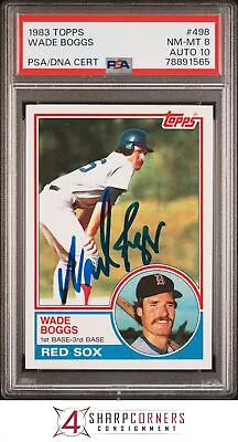 1983 Topps #498 Wade Boggs Rc Red Sox Hof Psa 8 Dna Auto 10 • $121.29