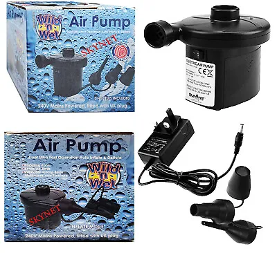 Mains Powered 240v Electric Air Pump For Inflatable Pools Airbed Camping Airpump • £9.95