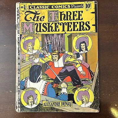 Classic Coimcs #1 (1941) - Three Musketeers! 1st Print! • $560