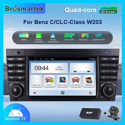 DAB+ Android 13 Car Radio Stereo For Mercedes Benz C/CLC-Class W203 CarPlay 32GB • £179.99