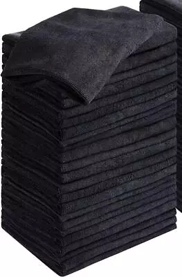 20 Pcs Black Microfiber Cleaning Cloth Towel All Purpose 16 X 16 • $65