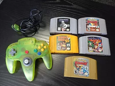 N64 Game Lot 5 Authentic Games With Controller Donkey Kong 64 Pokemon Stadium 2 • $119