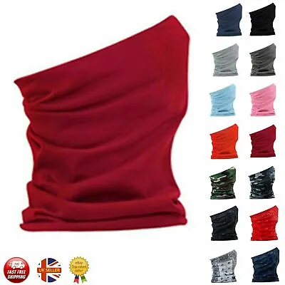 Bandana Balaclava Snood Face Mask Gaiter Neck Tube Warmer Unisex Multi Use Black • £3.99