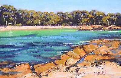 HoneyMoon Bay  Jervis Bay Sandy Beach Original Oil Painting By G Gercken • $240
