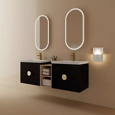 60   Wall-Mounted Bathroom Vanity With White Sink And A Small Storage Shelves • $939.79