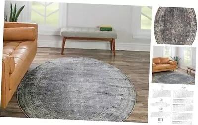  Baracoa Collection Area Rug - La Cabana () 4' 3  X 6' 1  Oval Fume Gray/Brown • $100.44