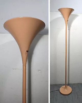 Vintage Mid Century Modern Peach/Coral Tulip Torchiere Floor Lamp Art Deco • $360