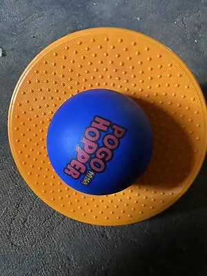 Vintage POGO BALL MOON HOPPER Orange & Blue Bouncing Toy (Needs Air) • $70