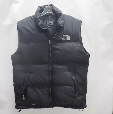 North Face Men's Large L Black Vintage Nuptse 700 Down Fill Puffer Vest 06 A188 • $77.95