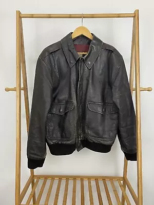 VTG Prestige MFG INC Cowhide USAF A-2 Leather Flight Bomber Jacket Size 42 • $179.95