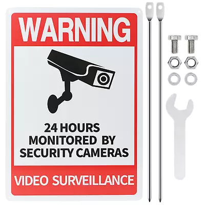 24 Hour Video Surveillance Sign Private Property Security Camera Alert Warning • $20.98