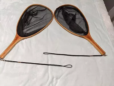 Vintage Wooden Fly Fishing Nets Unbranded Set Of 2 Preowned • $29.99