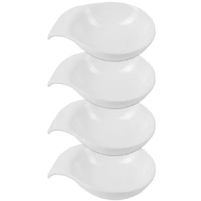 5x WHITE CERAMIC MINI SERVING DISHES Round Candy Nuts Olives Finger Food Bowls • £9.72