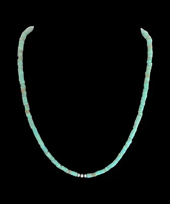 Native American Blue-Green Turquoise & Navajo Pearl Necklace • £48.20