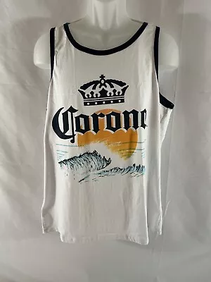 Corona Beer Tank Top Mens XL Extra Large White Beer Sleeveless Shirt • $15.99