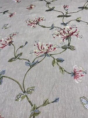 Colefax And Fowler Honeysuckle Embroidered Furnishing Fabric 4.25 Metres • £295