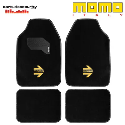 MOMO CM015BY - Universal Car Floor Mat Yellow Stitch Arrow Design Logo Set Of 4  • $41.99