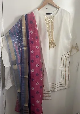 Indian Pakistani Ready Made Kameez Trouser Suits Chundri Dupatta Eid Offers • £19.99