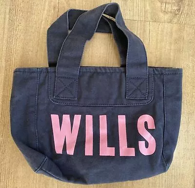 £3 • Buy Jack Wills Sandwich Lunch Handbag Navy Pink Canvas Tote Bag