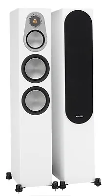 £410 • Buy Monitor Audio Silver 300 6g  Floorstanding Speakers Satin White (pair)