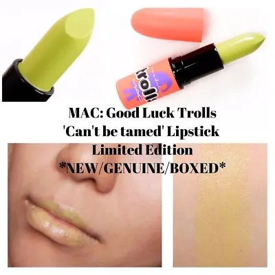 £14 • Buy MAC: Good Luck Trolls Limited Edition Lipstick 'Can’t Be Tamed' (lime Green)
