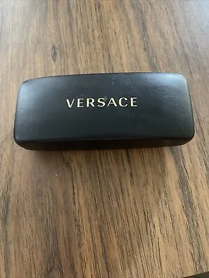 VERSACE  Hard Glasses Case Black & Gold Lettering With Cleaning Cloth • $10