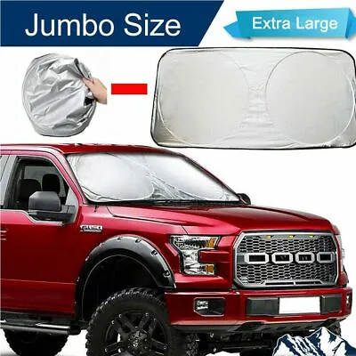 Extra Large Foldable Jumbo Sun Shade Truck Van Car Windshield Visor Block Cover • $9.26