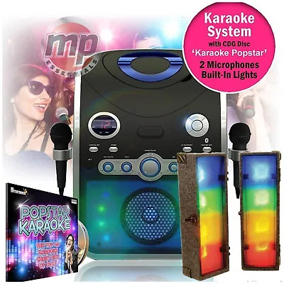 £169.99 • Buy Entertainer CDG Karaoke Machine With Bluetooth & 2 Microphones + Retro Light Box