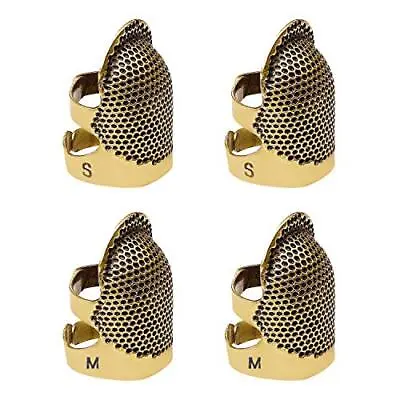 4 Pcs Sewing Thimble Metal Finger Protector Adjustable Finger Shield Ring • $5.77