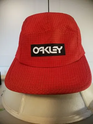 Oakley 5 Panel Adjustable Hat Red Cotton/Polyester Light Weight  • $15