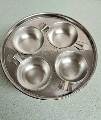 Immaculate VNTG Revere Ware Stainless Steel 8  Egg Poacher Insert & 4 Egg Cups • $25