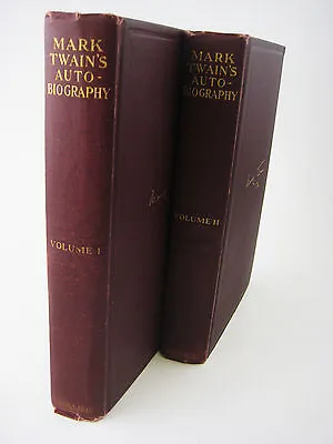 AUTOBIOGRAPHY Mark Twain SET 2V Illustrated 1st Edition 2nd Printing MEMOIR • $39.96